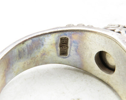 SAJEN 925 Sterling Silver  Vintage Bubble Swirl Detail Band Ring Sz 8  RG12624