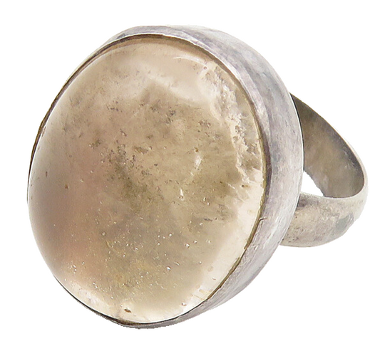 925 Sterling Silver  Vintage Cabochon Cut Topaz Cocktail Ring Sz 6  RG10743