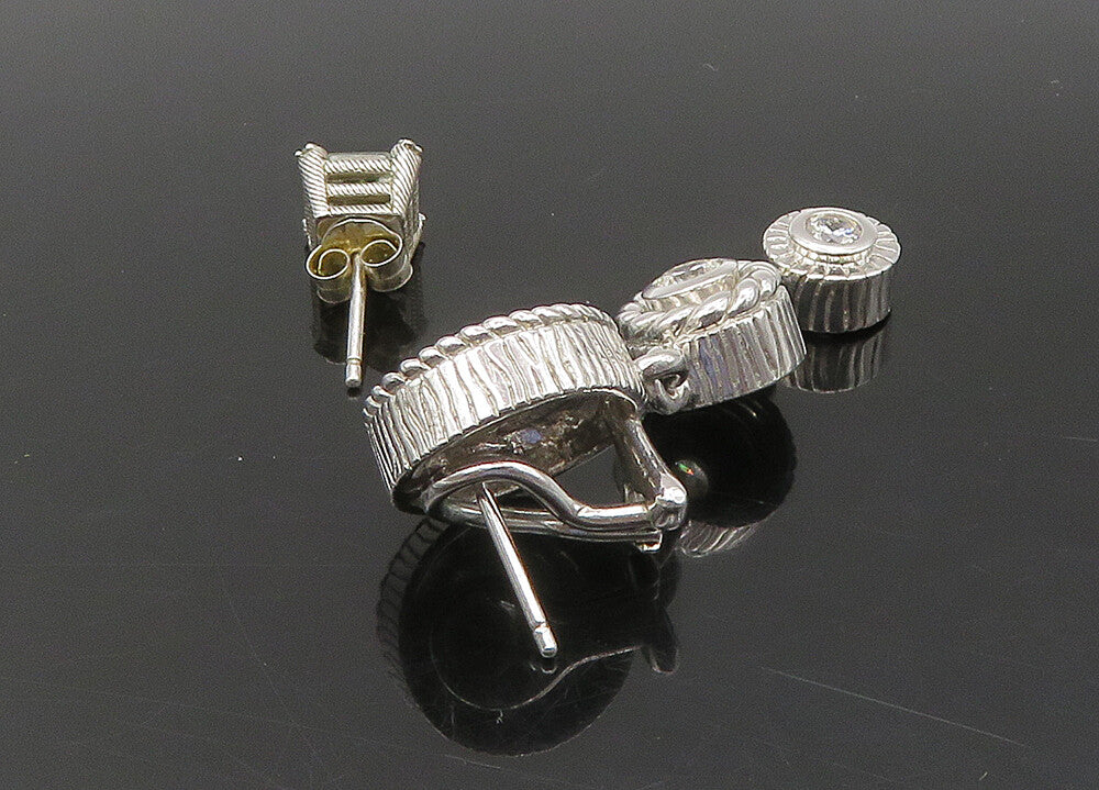 JUDITH RIPKA 925 Silver Vintage Cubic Zirconia Lot Single Earrings  EG11324