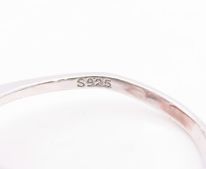 925 Sterling Silver Vintage Ring Round CZ Halo Solitaire Band  Sz 8  RG34082