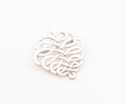 MMA 925 Sterling Silver  Vintage Shiny Open Knot Design Brooch Pin  BP7973