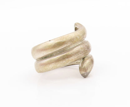 925 Sterling Silver Vintage Ring Solid Cutout Spiral Design  Sz 7  RG33350