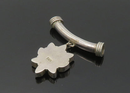 925 Silver  Vintage Peridot & Citrine Flower Motif Slide Pendant  PT16554