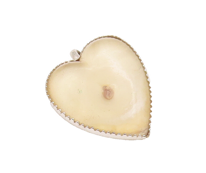 925 Sterling Silver Vintage Pendant Minimalist Glass Love Heart  PT22734