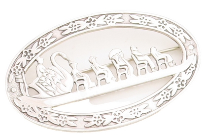 925 Sterling Silver Vintage Brooch Solid Boston The Swan Boats  BP11479