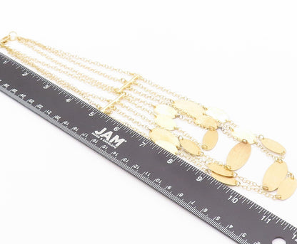 925 Sterling Silver Vintage Necklace Gold Plated Multi Cutout Designer  NE4506