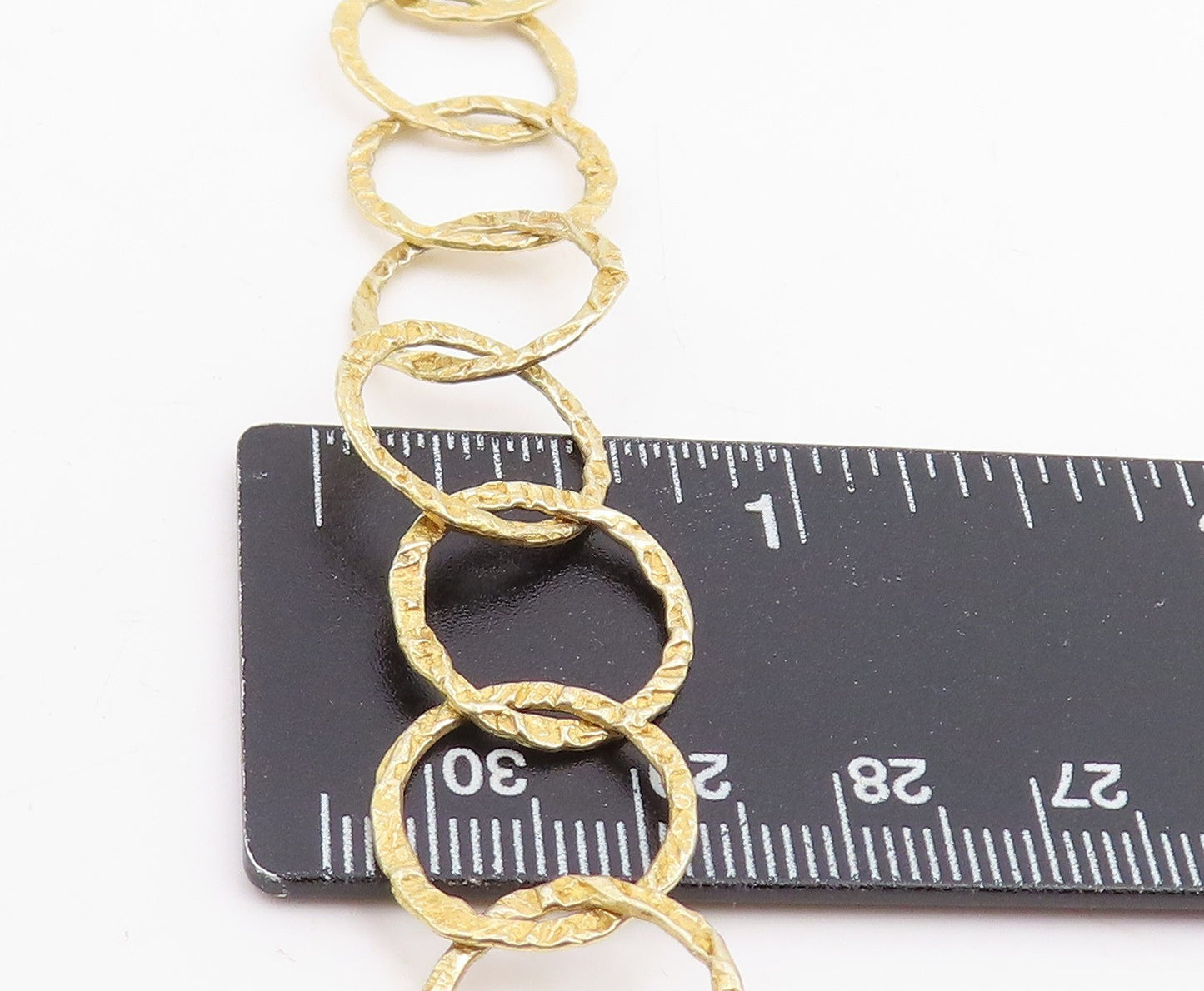 925 Sterling Silver Vintage Necklace Gold Plated Interlocking Circles  NE4765