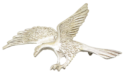 PERU 925 Sterling Silver  Vintage Flying Eagle Etched Detail Brooch Pin BP3761