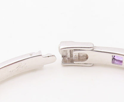 925 Sterling Silver Vintage Bracelet Square & Round Amethyst Bangle  BT10733