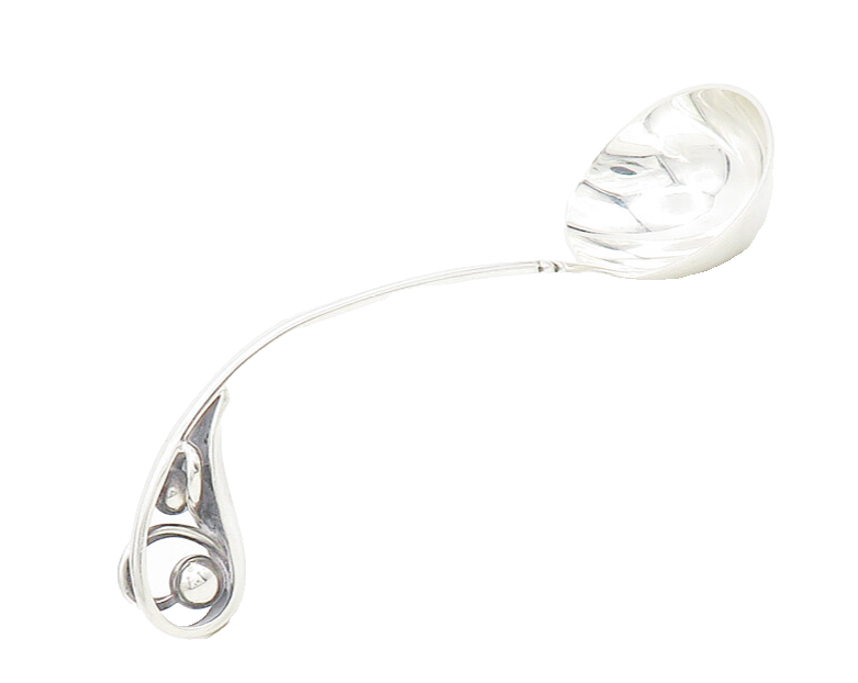 W&S SORENSEN DENMARK 925 Silver  Vintage Shiny Swirl Ladle Spoon  TR2574