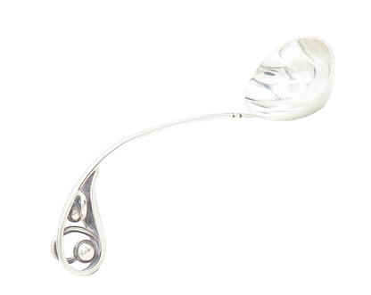 W&S SORENSEN DENMARK 925 Silver  Vintage Shiny Swirl Ladle Spoon  TR2574