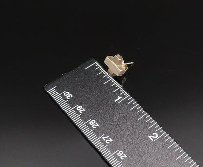 14K GOLD & 925 Silver  Vintage Fashion Minimalist X Stud Earrings  EG11968