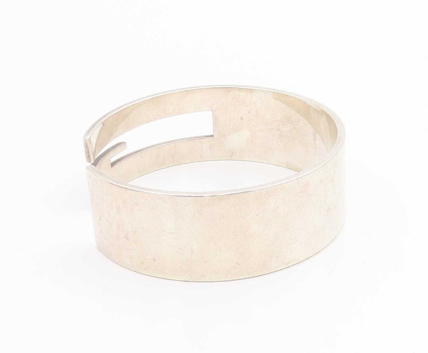 925 Sterling Silver Vintage Bracelet Classic Letter G Cutout Solid Cuff  BT11506