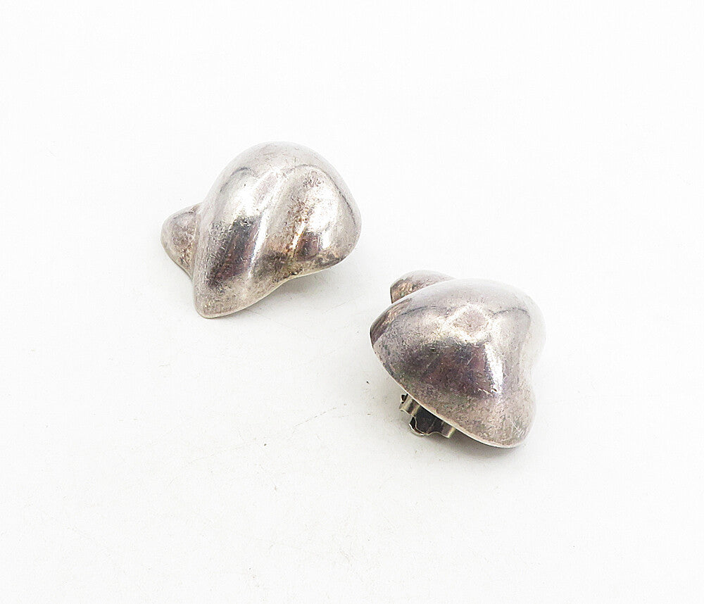 NESTOR MEXICO 925 Silver  Vintage Hollow Dome Non Pierce Drop Earrings  EG4510