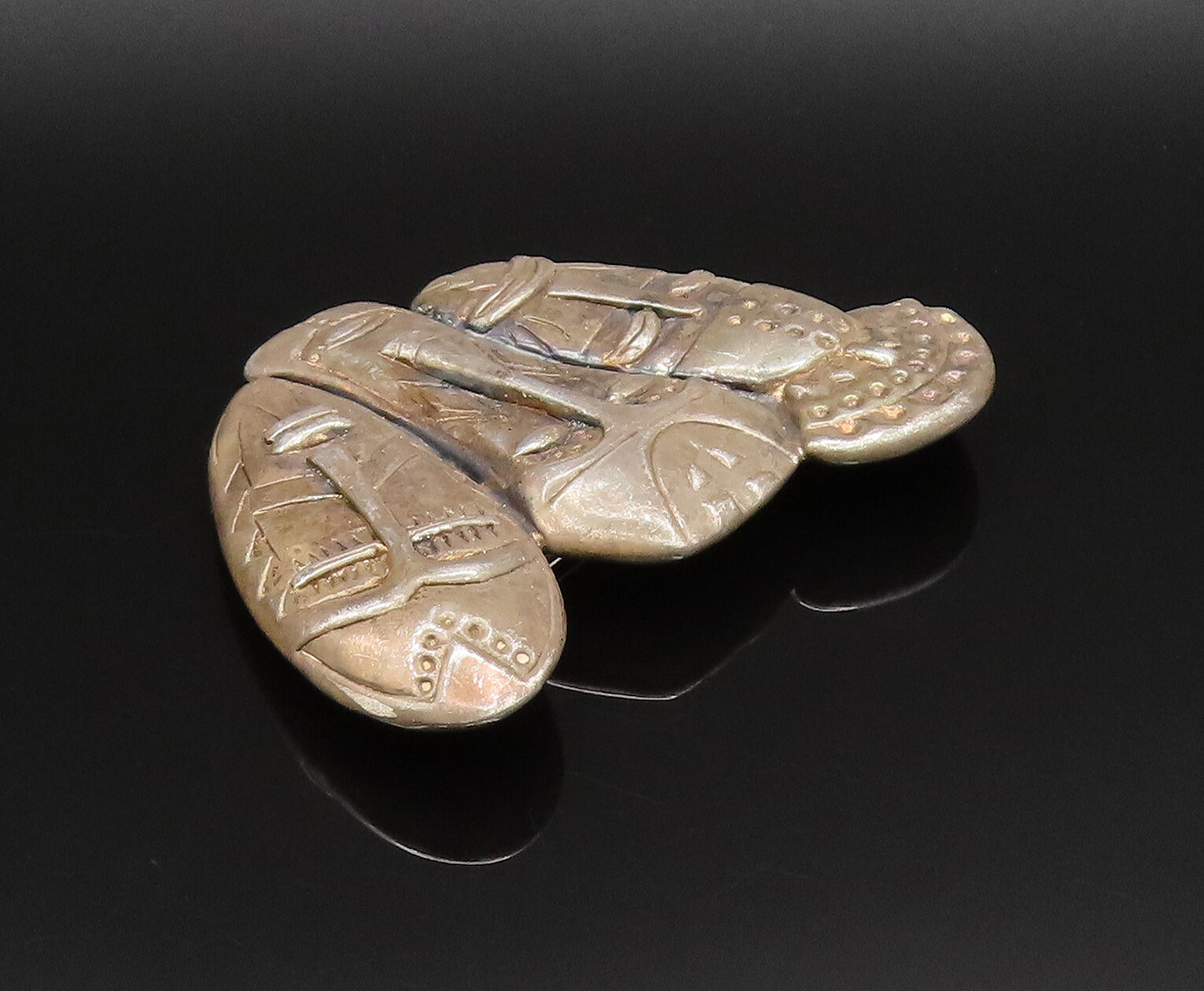 FREDERIC JEAN DUCLOS 925 Silver  Vintage Large Warrior Head Brooch Pin  BP9800
