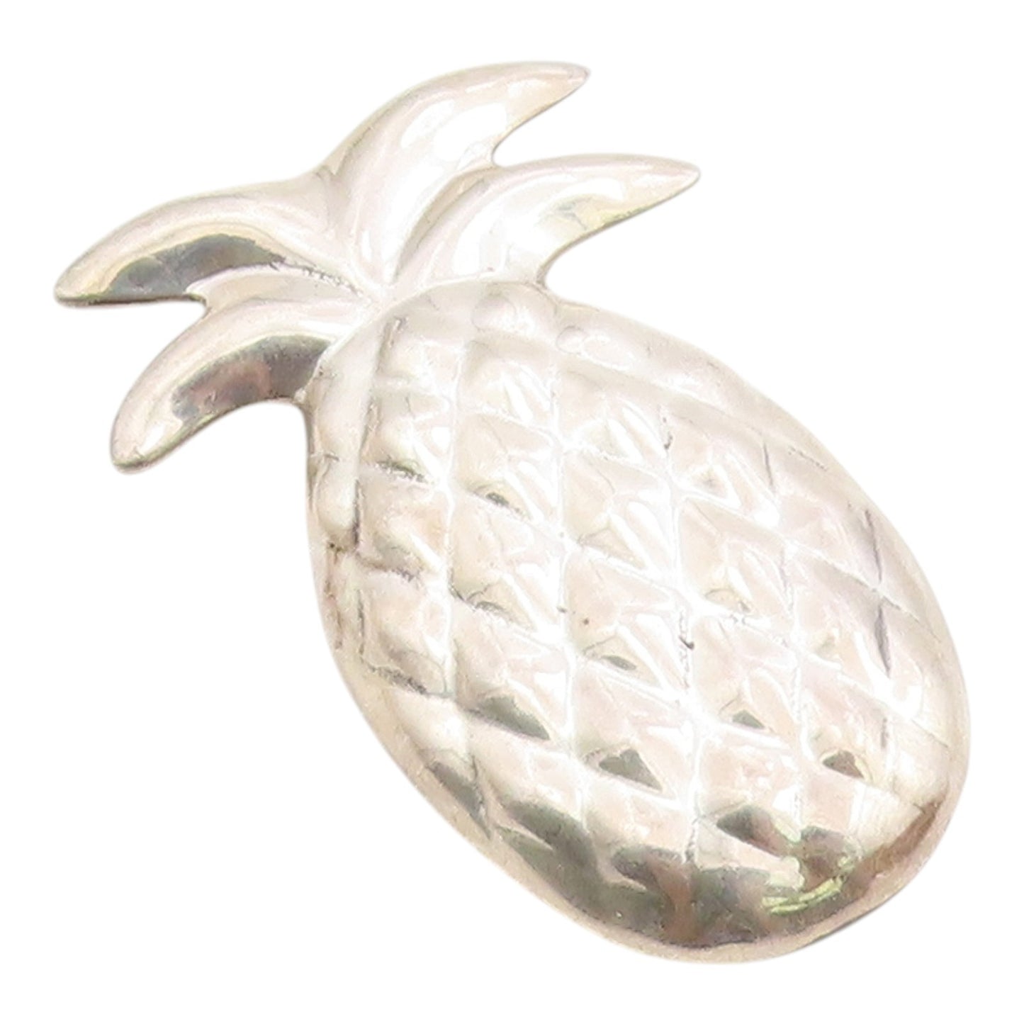 MEXICO 925 Sterling Silver  Vintage Shiny Pineapple Fruit Brooch Pin  BP4674