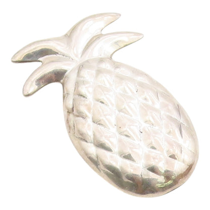 MEXICO 925 Sterling Silver  Vintage Shiny Pineapple Fruit Brooch Pin  BP4674