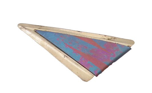 925 Sterling Silver  Vintage Modernist Colorful Triangle Brooch Pin  BP10258