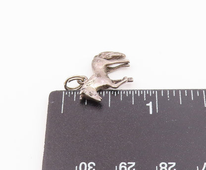 925 Sterling Silver  Vintage Sculpted Horse With Leg Up Charm Pendant  PT21054