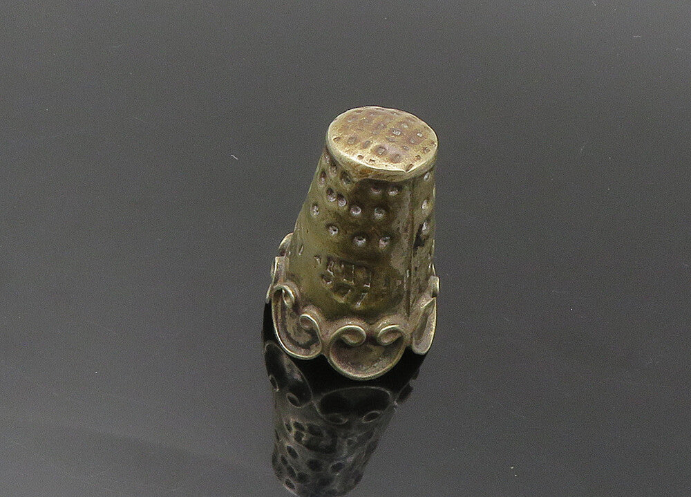 925 Sterling Silver  Vintage Pretzel Swirl Sewing Thumb Thimble  TR3000