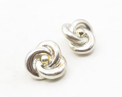 925 Sterling Silver  Vintage Shiny Hollow Flower Non Pierce Earrings  EG5286