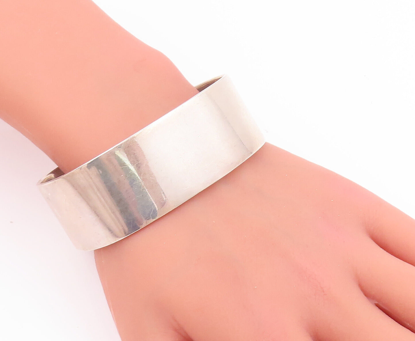 925 Sterling Silver Vintage Bracelet VERSANI Minimalist Square Bangle  BT10454