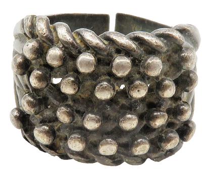 ENGLAND 925 Sterling Silver Vintage Spiked Design Band Ring Sz 11.5  RG12514