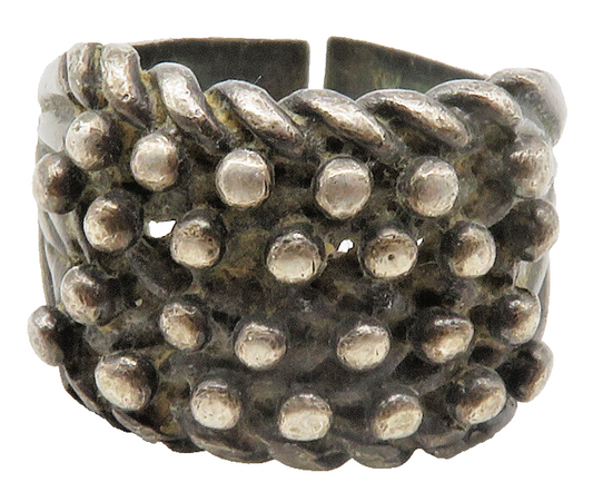 ENGLAND 925 Sterling Silver Vintage Spiked Design Band Ring Sz 11.5  RG12514