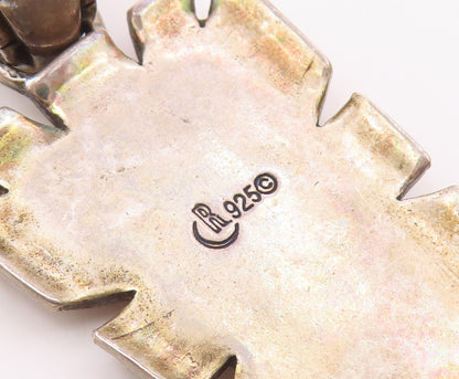 CAROLYN POLLACK 925 Silver  Vintage Shiny Chiseled Border Pendant  PT15794