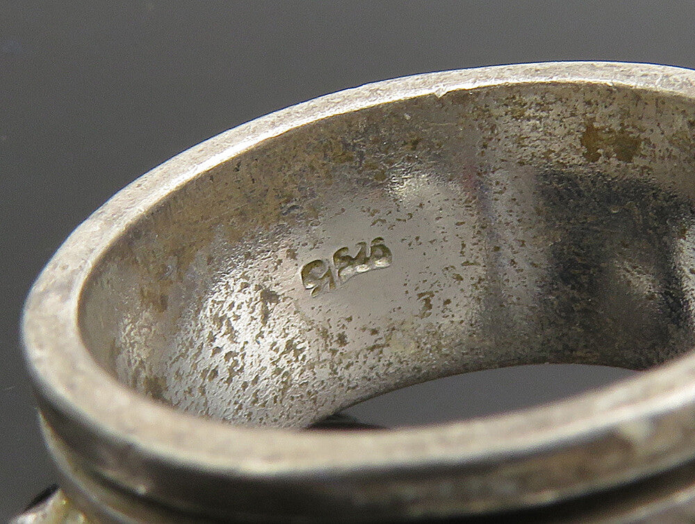 925 Sterling Silver Vintage Cubic Zirconia XO Spinner Band Ring Sz 6.5 RG25339