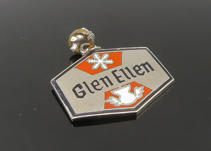 925 Sterling Silver  Vintage Enamel Glen Ellen Souvenir Pendant  PT18322