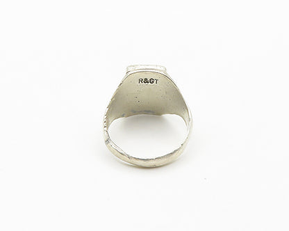 R&GT ZUNI 925 Silver  Vintage Mother Of Pearl Cocktail Ring Sz 12.5  RG18326