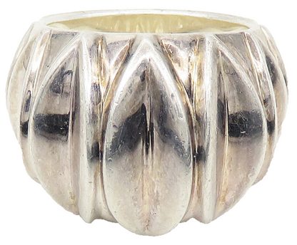 925 Sterling Silver  Vintage Shiny Concave Dome Band Ring Sz 7  RG16894
