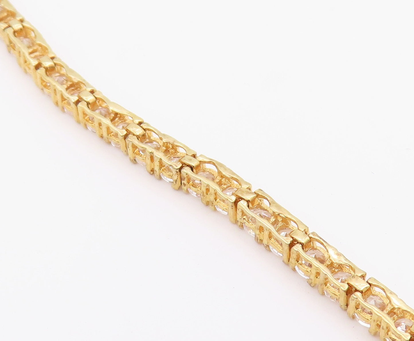 ROSS SIMON 925 Silver  Cubic Zirconia Shiny Gold Plated Tennis Bracelet BT5572