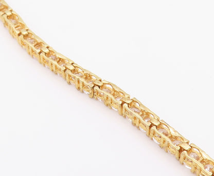 ROSS SIMON 925 Silver  Cubic Zirconia Shiny Gold Plated Tennis Bracelet BT5572