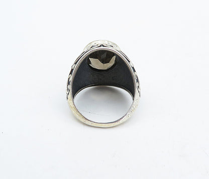 925 Sterling Silver Vintage Smoky Topaz Swirl Cocktail Ring Sz 7 RG4505