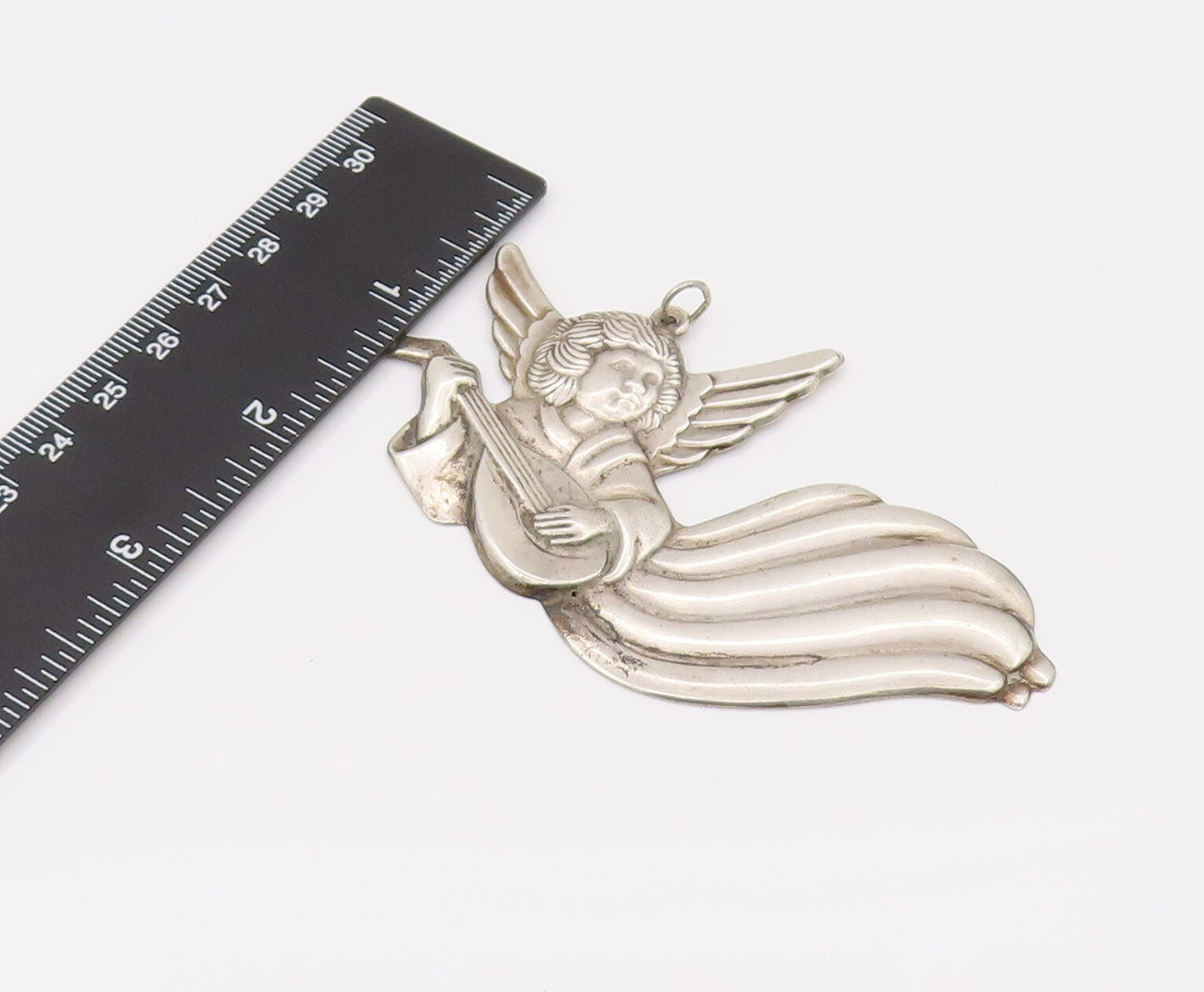 GORHAM 925 Silver  Vintage Christmas Ornament Music Angel Pendant  PT22217