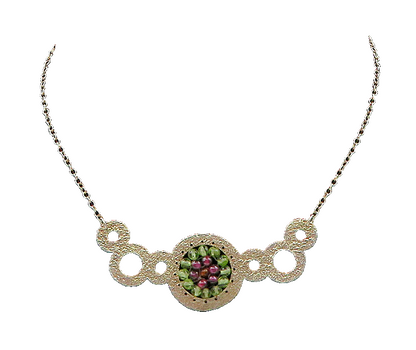 925 Silver  Vintage Amethyst Peridot & Carnelian Beads Chain Necklace  NE2830