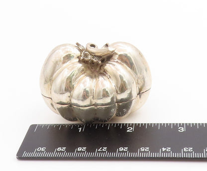 925 Sterling Silver Vintage Trinket Box EUROPE Solid Pumpkin Shape OPENS  TR4058