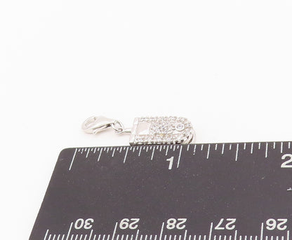 925 Sterling Silver Vintage Pendant Antique CZ Flip Cell Phone OPENS  PT24309