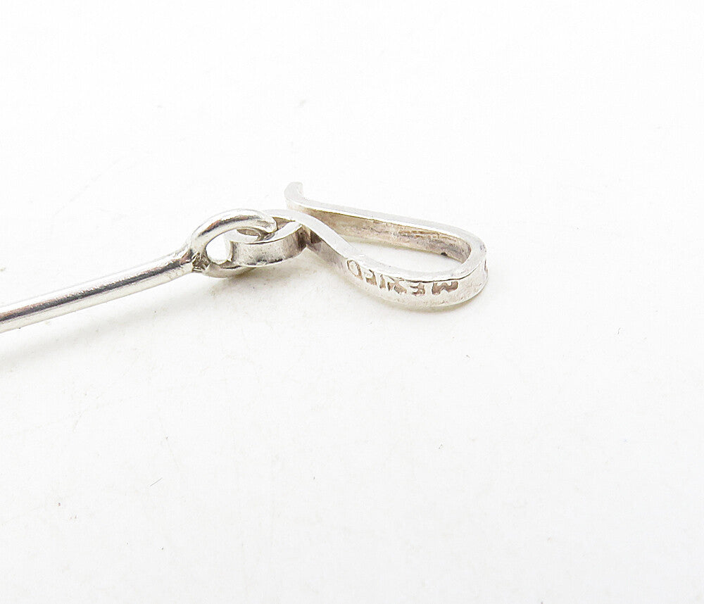MEXICO 925 Sterling Silver  Shiny Arrow Cutout Spiral Chain Necklace  NE1798