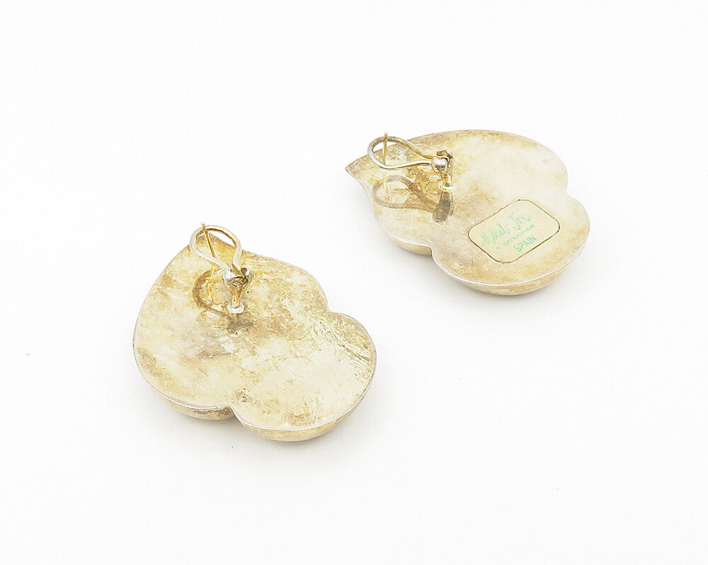 BAYANIHAN 925 Silver & 14K GOLD  Vintage Shiny Hollow Drop Earrings  EG9068