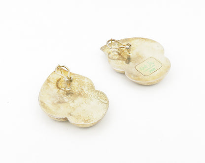 BAYANIHAN 925 Silver & 14K GOLD  Vintage Shiny Hollow Drop Earrings  EG9068