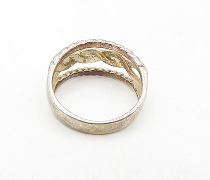 925 Sterling Silver  Vintage Open Infinity Twist Band Ring Sz 6.5  RG8818