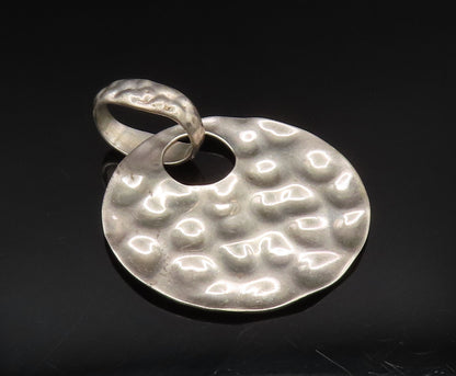 925 Sterling Silver  Vintage Minimalist Round Bubbled Pendant  PT20484