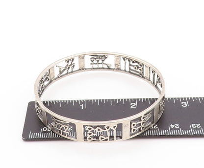 925 Sterling Silver Vintage Bracelet MIDDLE EAST Trible Design Bangle  BT11195