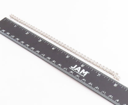 925 Sterling Silver Vintage Bracelet Real Diamonds Square Tennis Link  BT12228