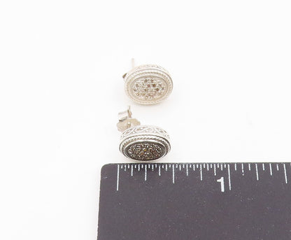 925 Sterling Silver Vintage Earrings OLIVIA Real Diamonds Elegant Stud  EG14148