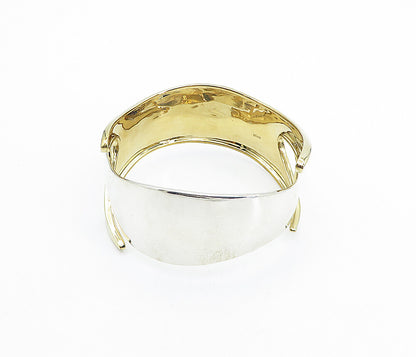 RLM STUDIO 925 Sterling Silver  Vintage Polished 2 Tone Bangle Bracelet BT2709