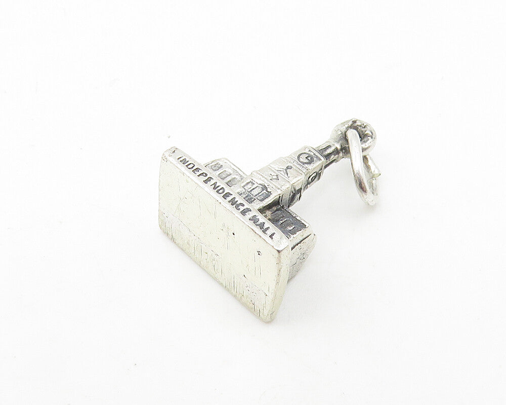925 Sterling Silver Vintage Petite Independence Hall Drop Pendant PT7970
